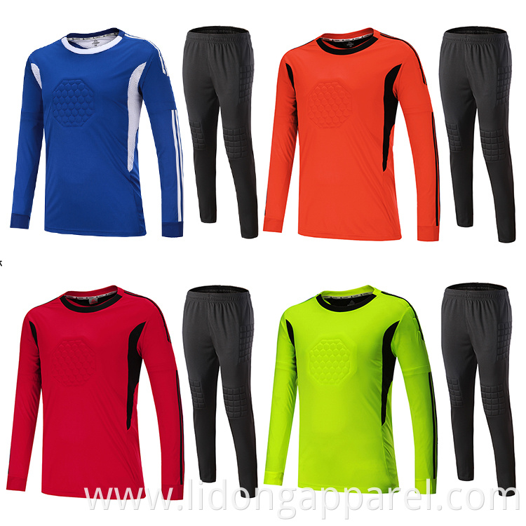 Wholesale 100% Polyester Custom blank long sleeve goalkeeper soccer jersey